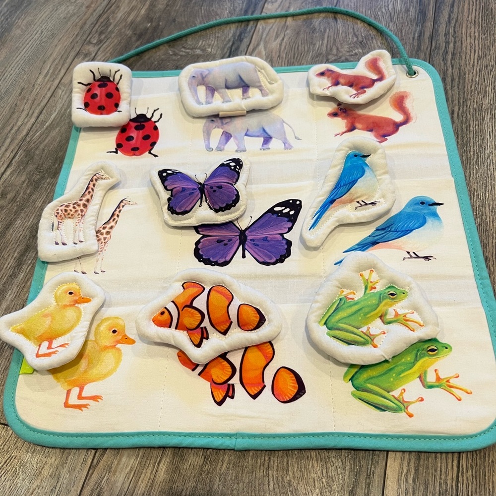 Lovevery quilted critter pockets